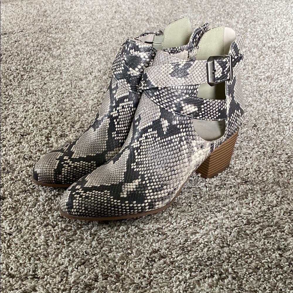 Fergalicious Gray Ankle Booties with Heel